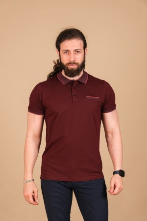 Oxford Pike Fleto Cepli T-Shirt Bordo