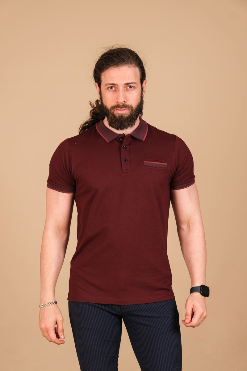 Oxford Pike Fleto Cepli T-Shirt Bordo