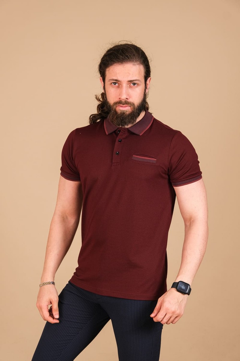 Oxford Pike Fleto Cepli T-Shirt Bordo