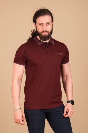 Oxford Pike Fleto Cepli T-Shirt Bordo