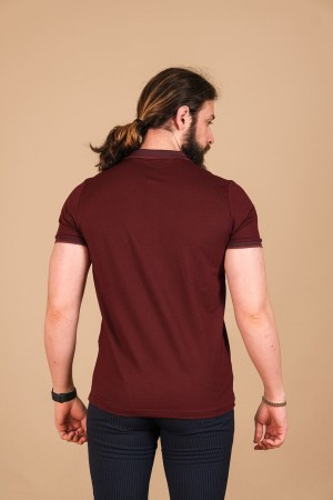 Oxford Pike Fleto Cepli T-Shirt Bordo