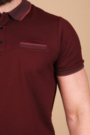 Oxford Pike Fleto Cepli T-Shirt Bordo